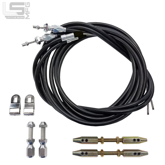 Little Shop MFG Parking Brake Cable Kit (Clevis Style for Wilwood and GM)