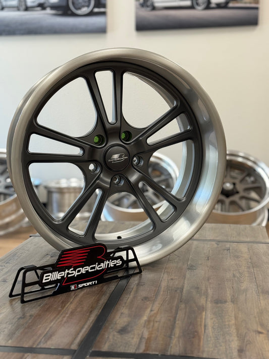 Billet Specialties Tec 9 with tires - 20” Matte Gun Metal center & brushed barrel