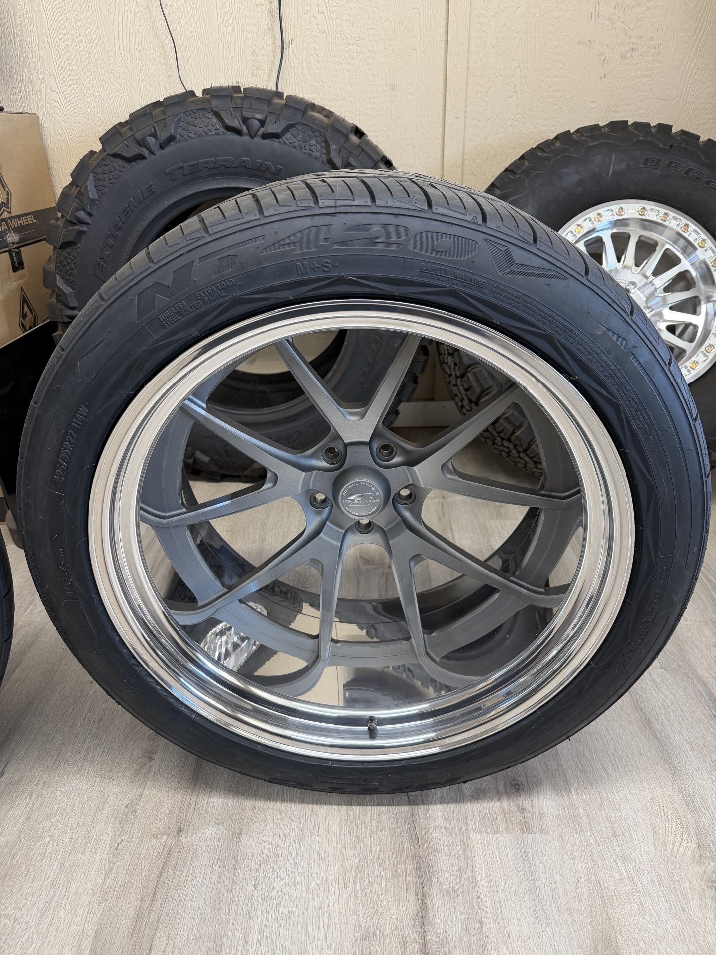 Billet Specialties 22" Prism step lip with Nitto tires, C10 fitment